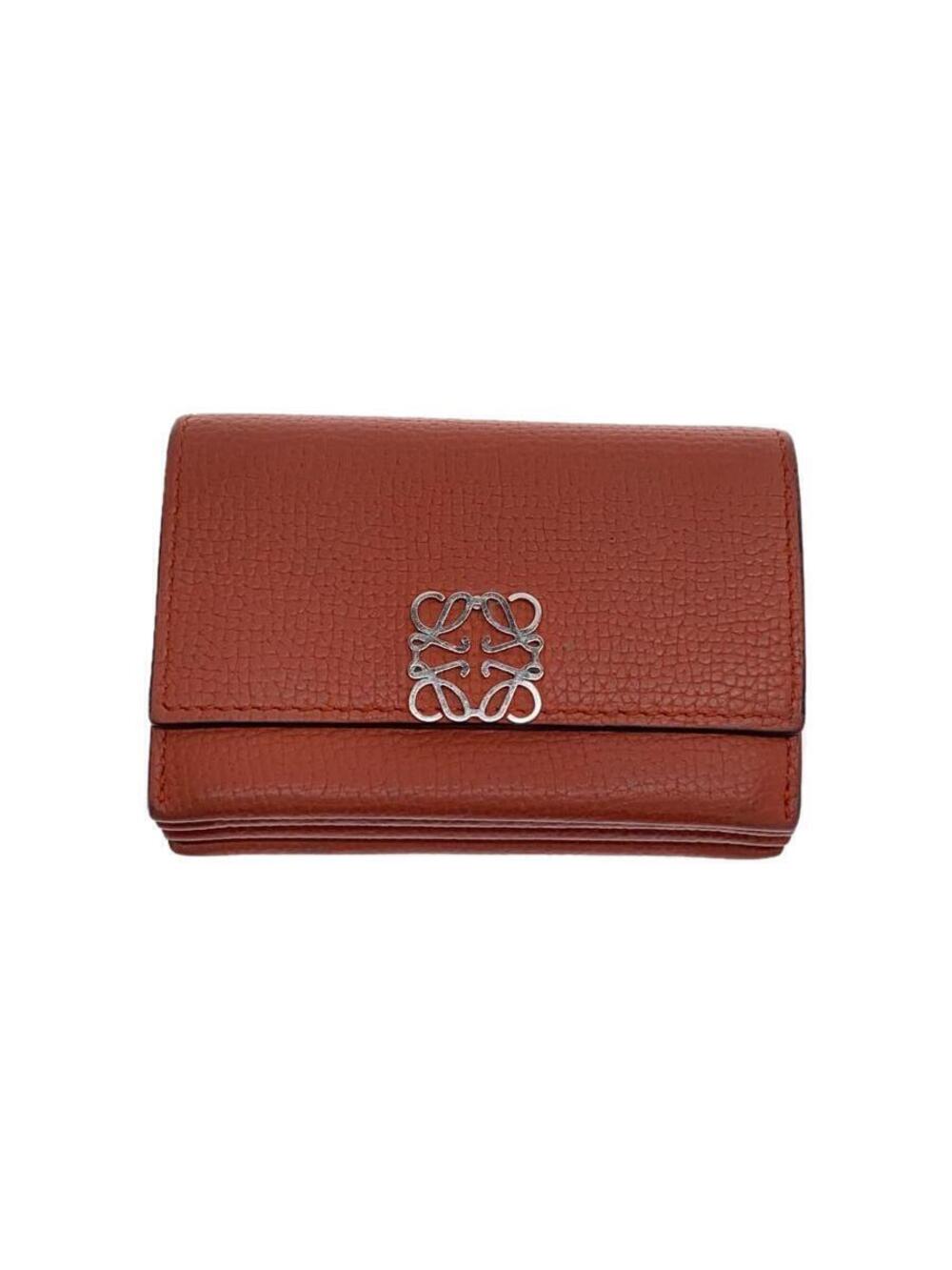 Loewe Anagram Card Case Wallet Leather Brown